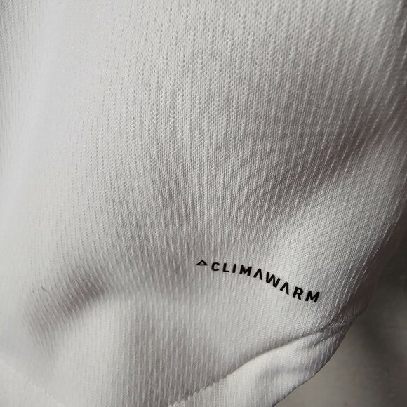 Adidas Mens White Climawarm Hoodie Pullover Logo Sweatshirt Size XL - Picture 3 of 8